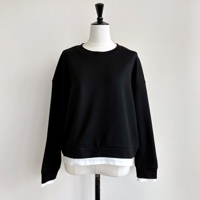 SELECT〉裏起毛レイヤード風プルオーバー 552-25649