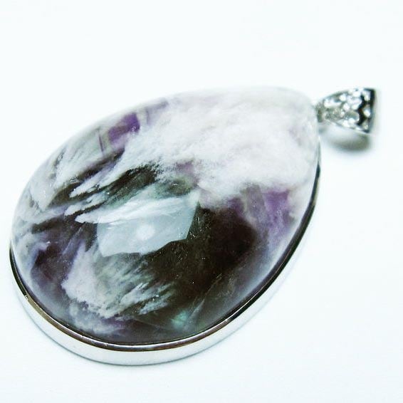 エンジェルフェザー フローライト ペンダント 一点物  112-12010