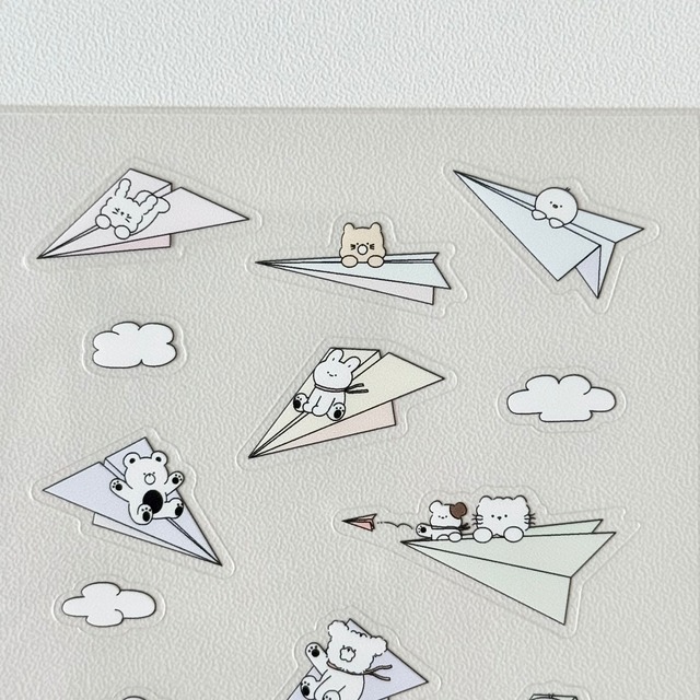 ★予約 papeterie.atelier 〔sticker -paper airplan-〕