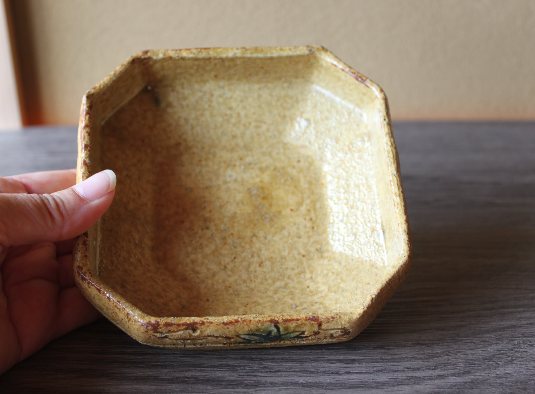 黄瀬戸隅切角鉢 | 棚橋淳陶房ーshop