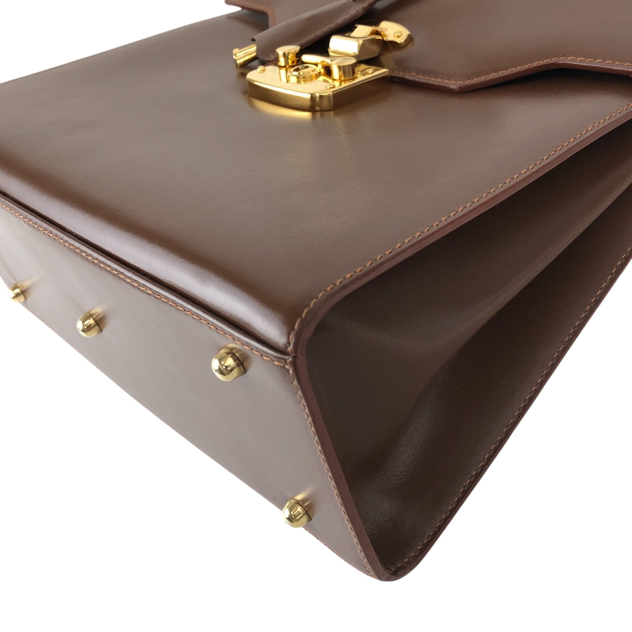 GUCCI グッチ ショルダーバッグ ブラウン レディロック レザー 2WAY