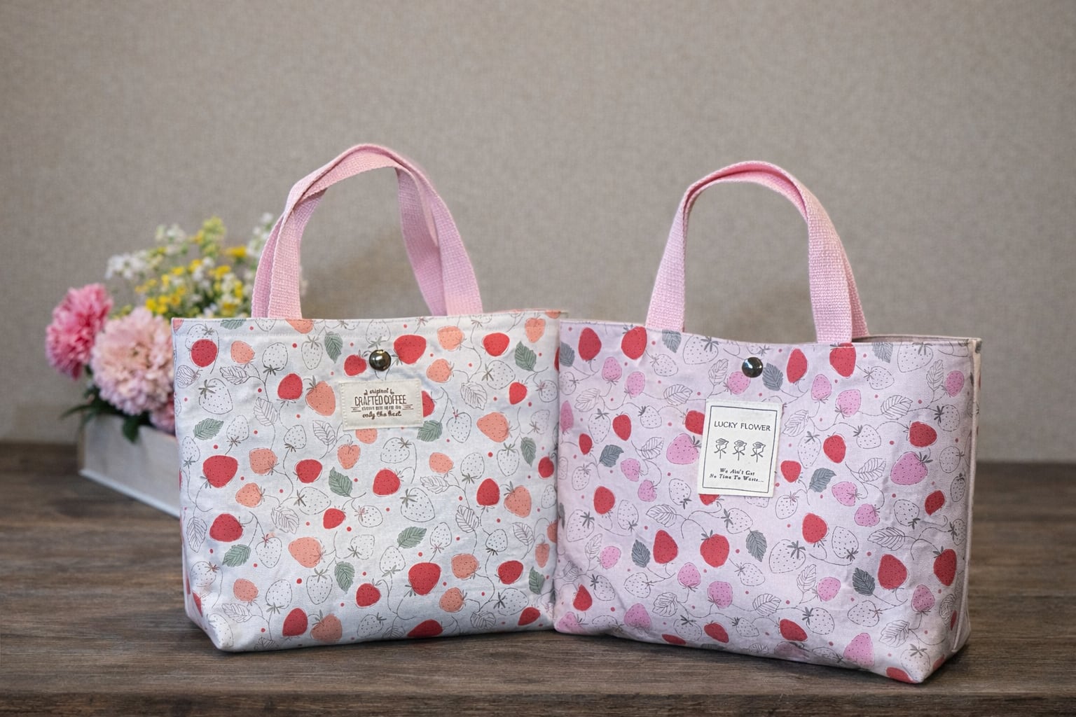 激レアうさぎパネル生地　ハンドメイド　紙袋型トートバッグ　まちなしバッグ バッグ 激レアうさぎパネル生地 ハンドメイド 紙袋型トートバッグ まち