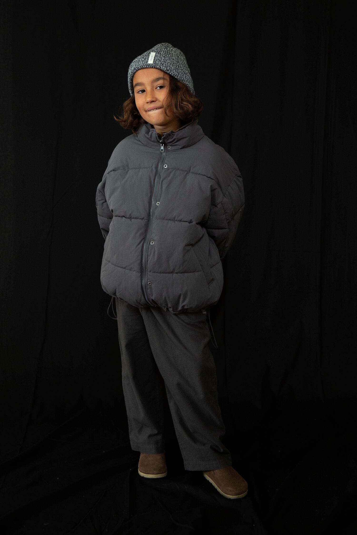 Façade / Reversible Jacket / Honey・Grey / 4〜8-10Y | crecer