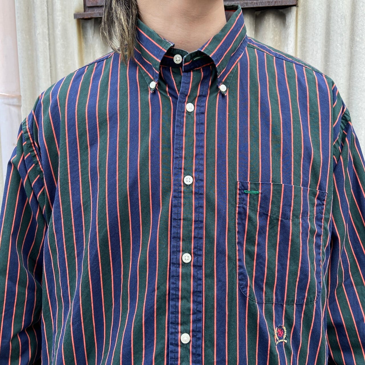 TOMMY HILFIGER トミーヒルフィガー ストライプ 長袖 ボタンダウン