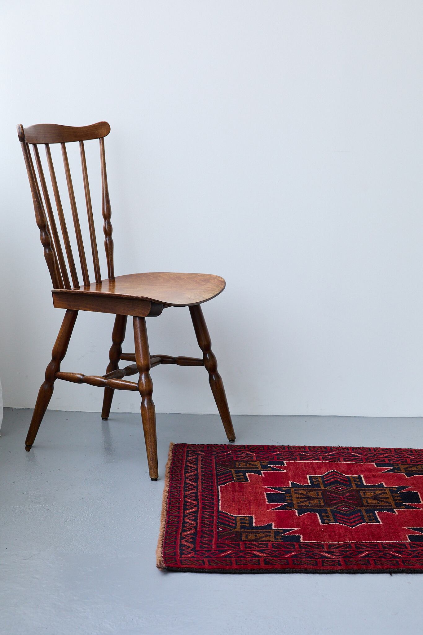 ヴィンテージラグトライバルバルーチ族（200×111cm）赤・茶・濃茶・紺