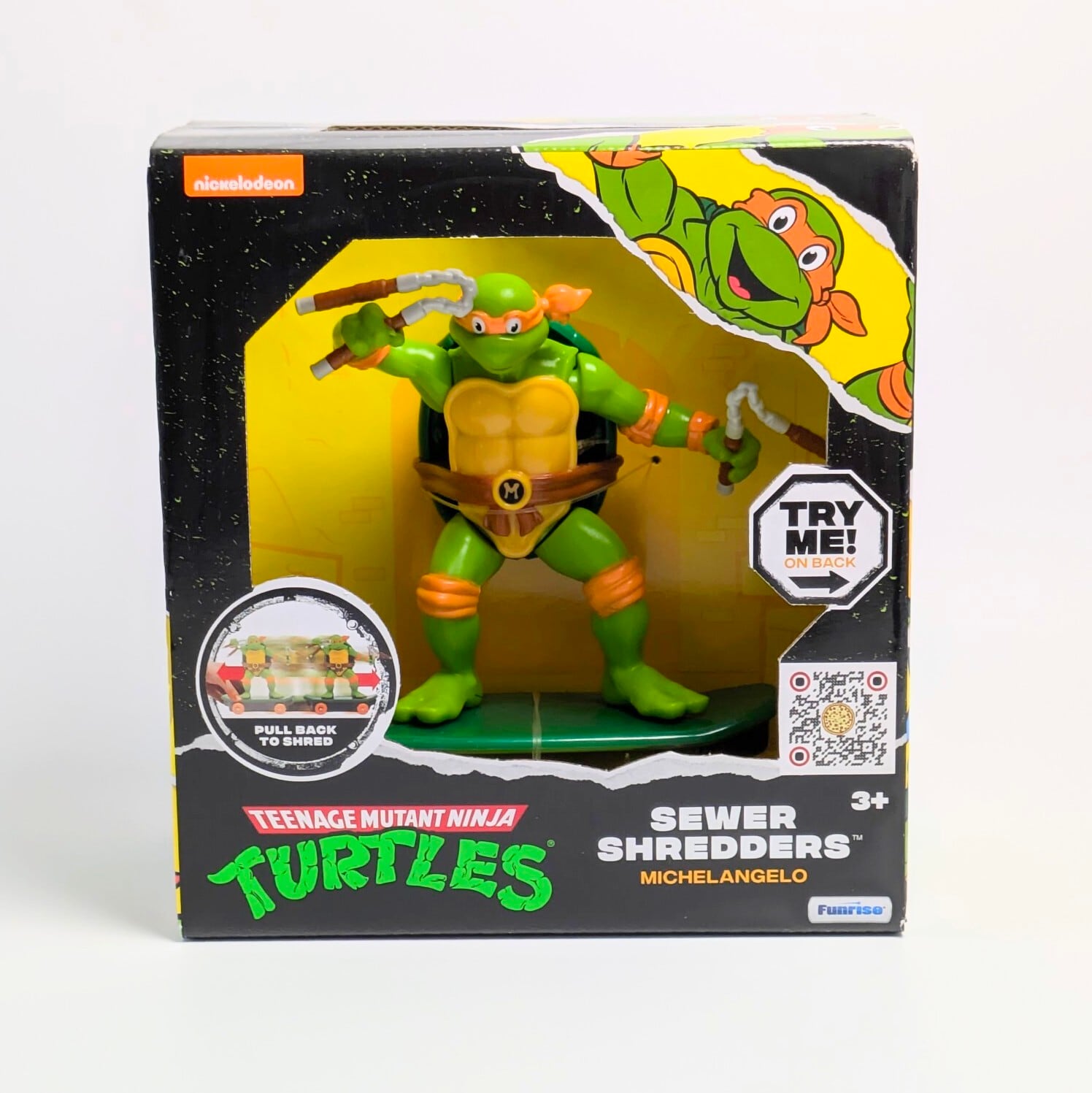 ☆US直輸入☆【 Teenage Mutant Ninja Turtles（ ティーンエイジ ミュータント ニンジャ タートルズ ）】 Turtles Sewer Shredders Pull Back Vehicles / 5インチ タートルズ スケートプルバックトイ / ミケランジェロ〚アメリカン雑貨 アメトイ〛