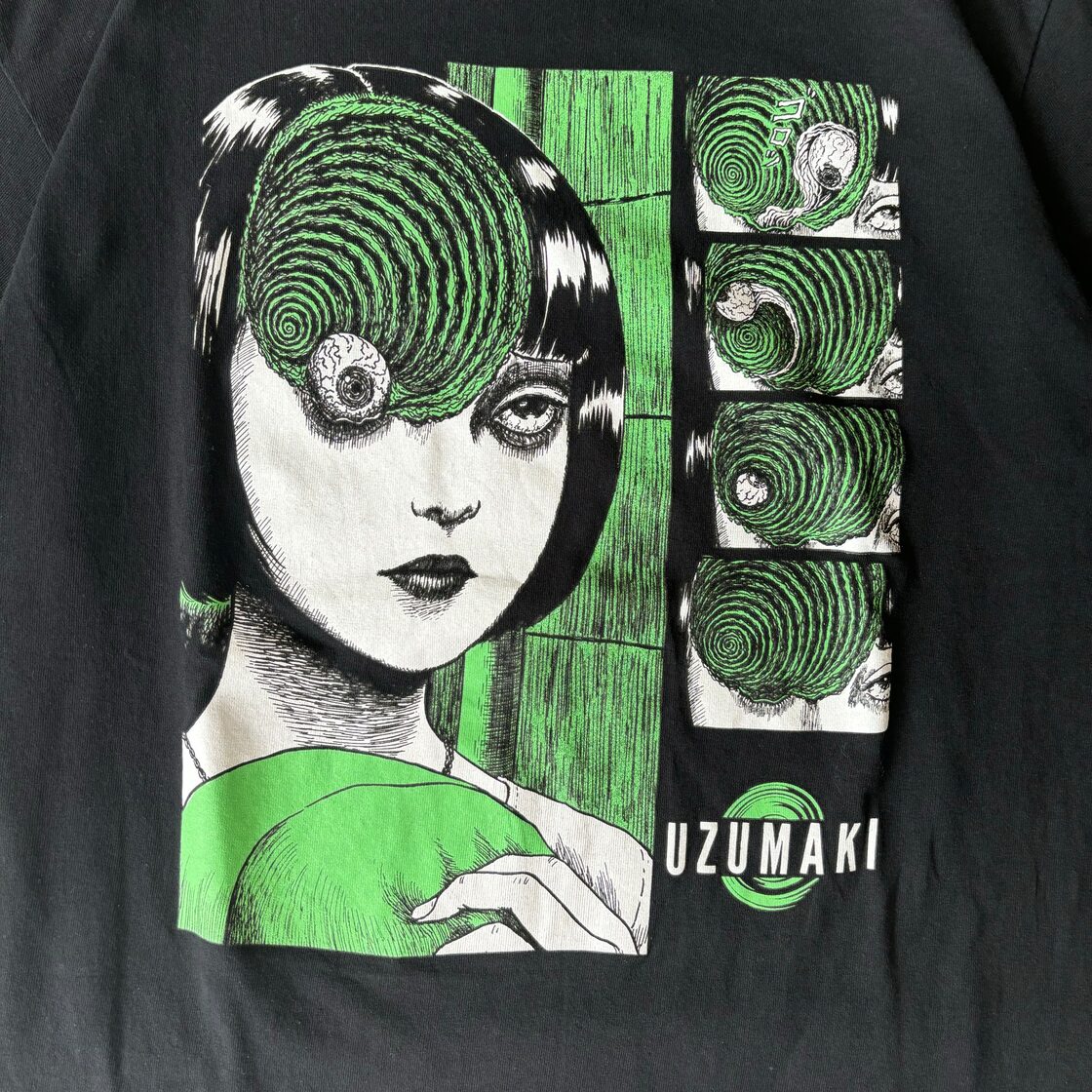 JUNJIITO/伊藤潤二 “うずまき” 半袖プリントTシャツ 漫画T キャラT 