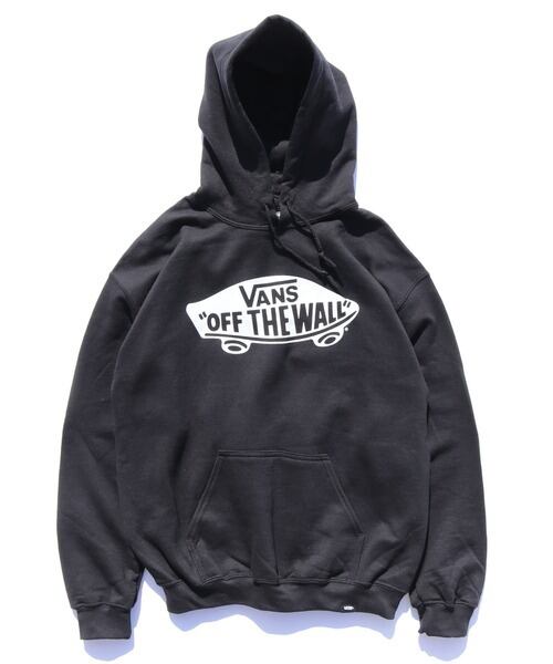VANS (バンズ) SK80TW Pull Over Hoodie ボードロゴ プリント プルオーバー パーカー ブラック/ホワイト VANS-MC05