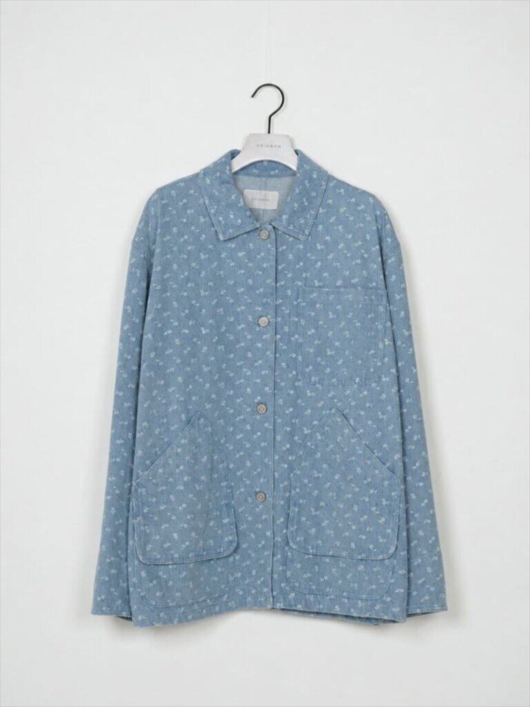 【12/上旬〜中旬入荷次第お届けのご予約】 CHIGNON/シニヨン フラワープリントデニムカバーオール 4966-690BL