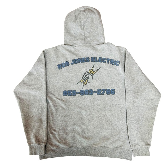 【JERZEES】プルオーバー◎パーカー◎バックプリント◎サンダー グレー L