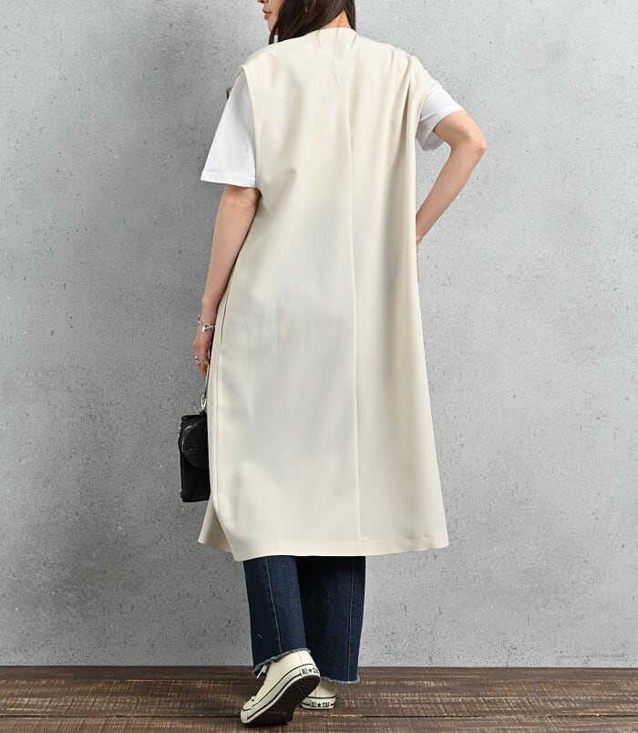✓【22年SS新作】ダブルボタンロングジレ | LIBERTY AND CLOSET