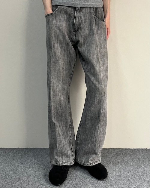 grey fade boots cut denim pants