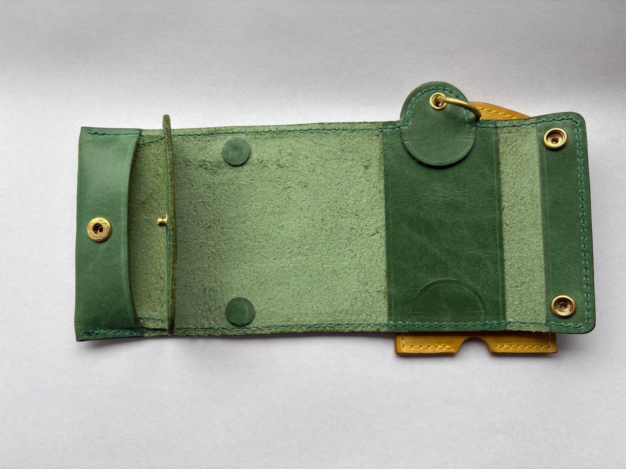 小さい財布【黄色×緑】