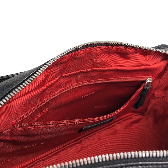 LOEWE ロエベ ハンドバッグ ブラック アナグラム スタッズ レザー ミニボストン vintage ヴィンテージ オールド ebimhj