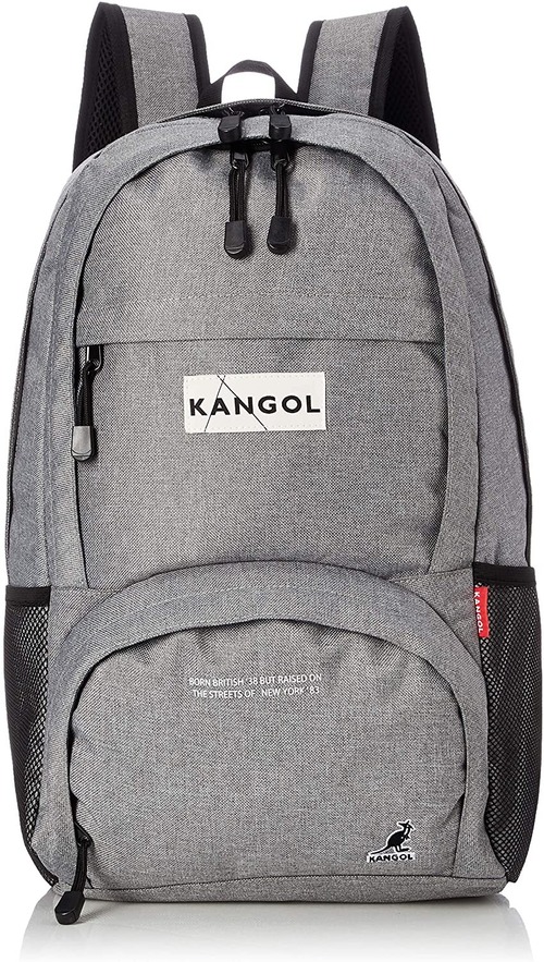 KANGOL (カンゴール)  トリプル ZIP リュック/BOX LOGO バックパック  リュック  グレー  KGSA-BG00066