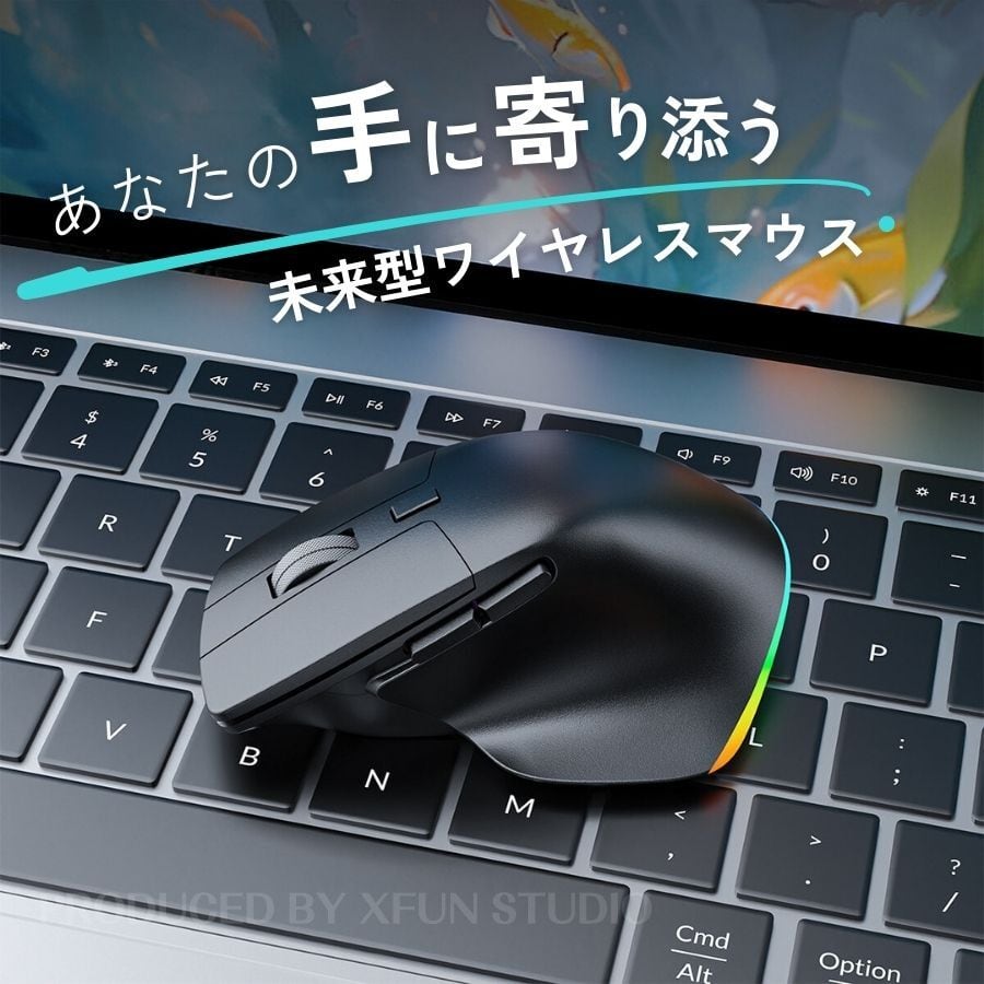 Nibiru☆3台接続】ワイヤレスマウス 光る RGB ライト Bluetooth 2.4G