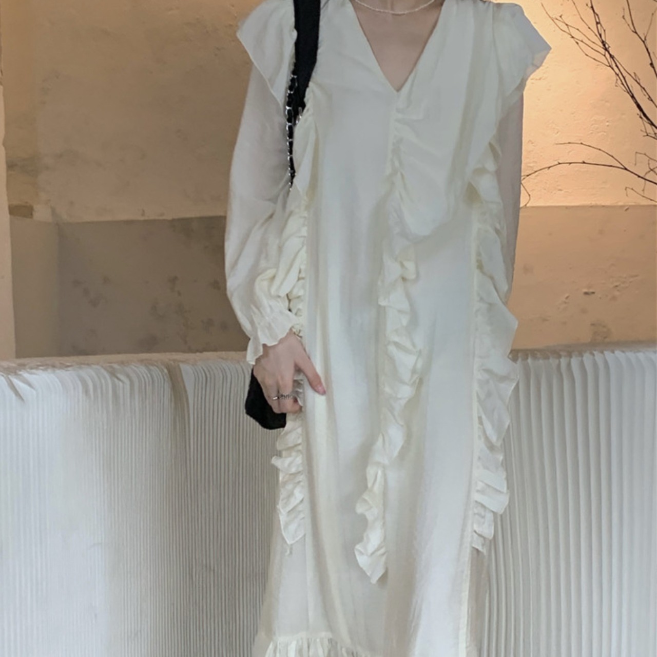 フリルランタンワンピース LK671