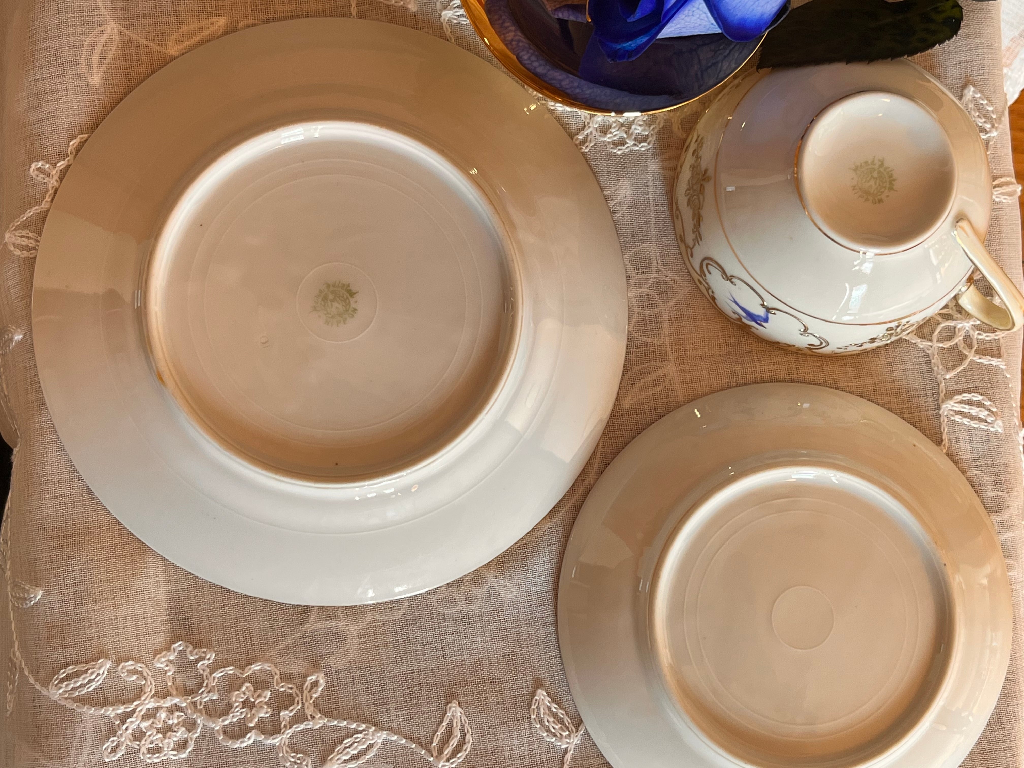 アンティーク オールドノリタケ （1911〜1921）青いツバメ 金