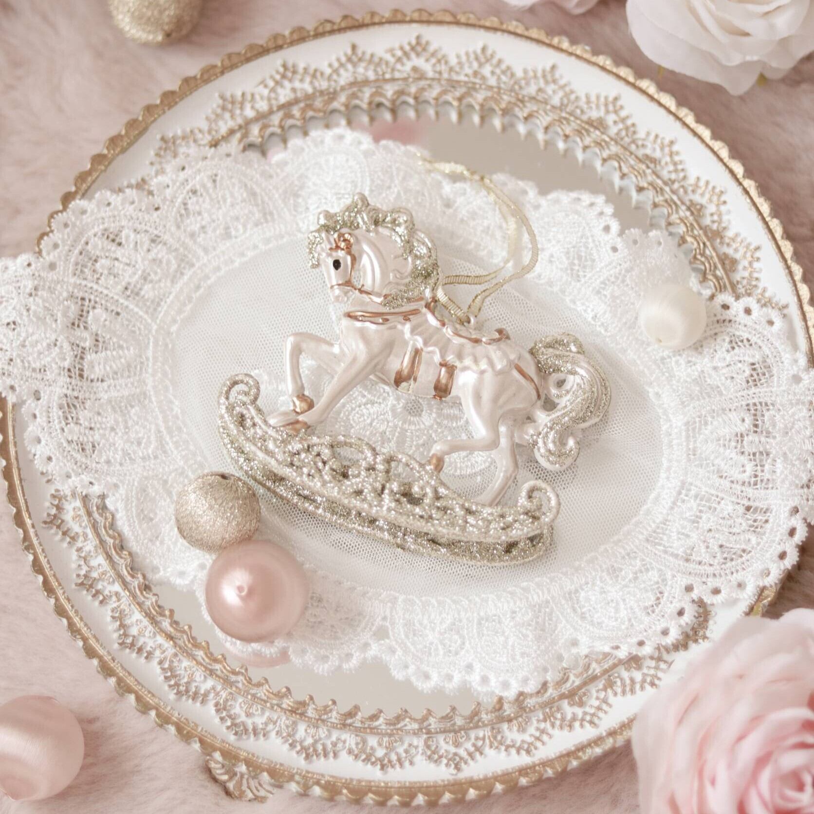 Rocking horse ornament / ロッキングホース オーナメント ［ホワイト