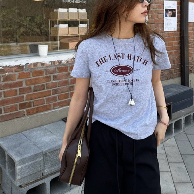 レタープリント クルーネック 半袖 Tシャツ　204688