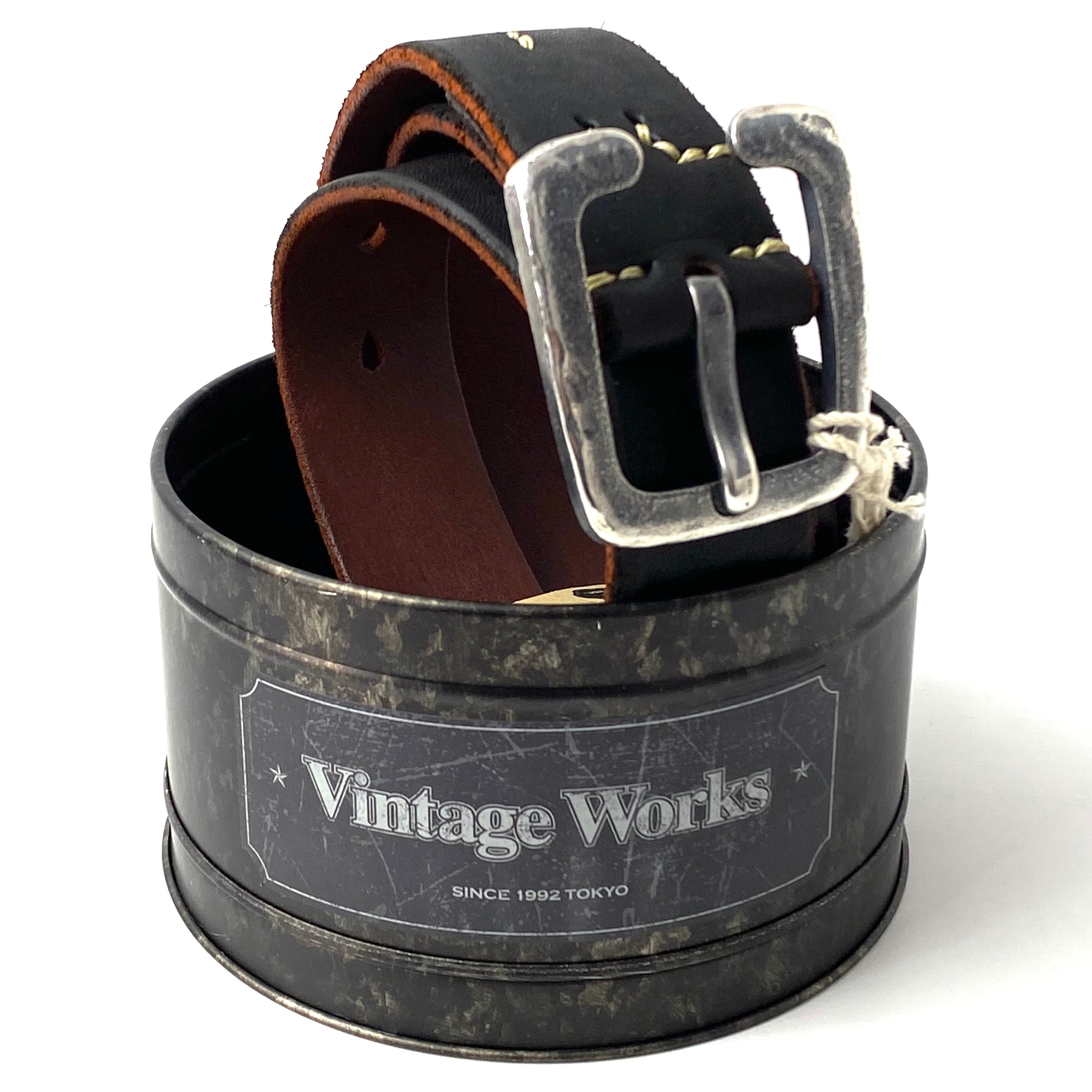 Vintage Works ヴィンテージワークス Leather belt 7Hole レザーベルト 7ホール 茶芯 [DH5536-chasin]