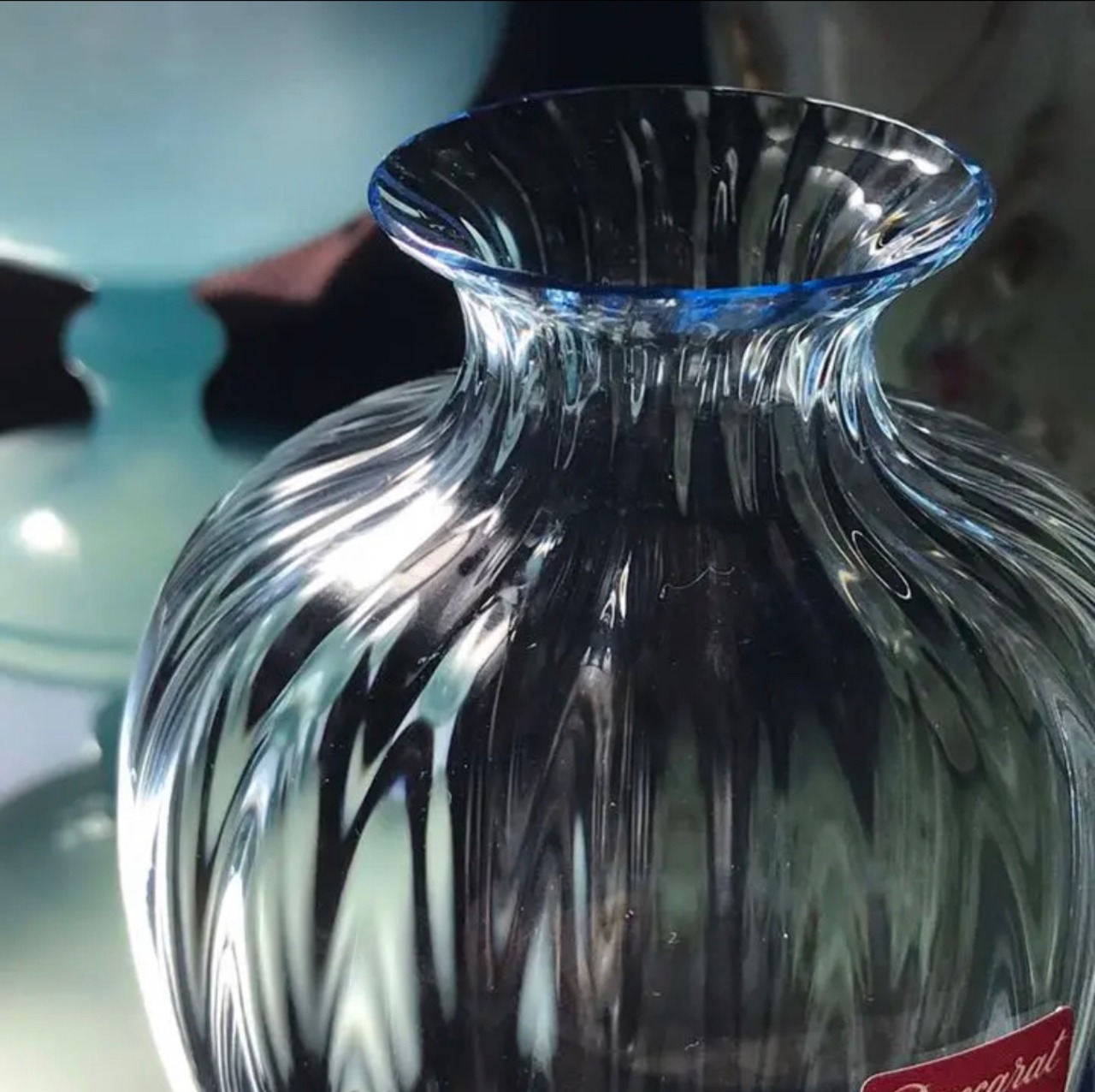 Baccarat バカラ Aquarelle アクアレーユ 花瓶 BASE（極美品  