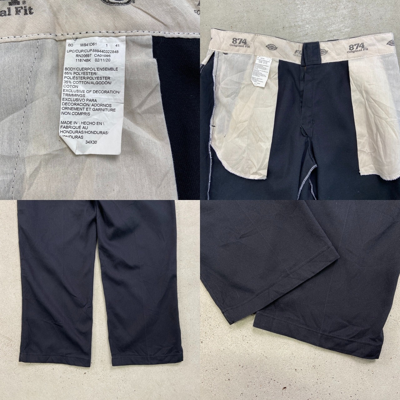 Dickies ディッキーズ 874 ワークパンツ ORIGINAL FIT メンズW34 古着 