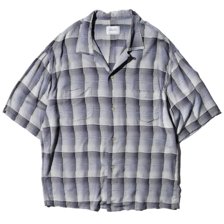 TOWN CRAFT / 60S OMBRE LOOP COLLAR S/S SHIRTS / BLUE GRAY