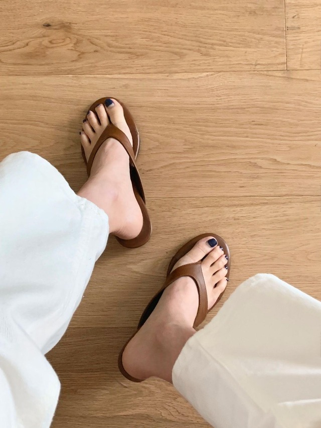 Wide Strap Thong Wedge Mules