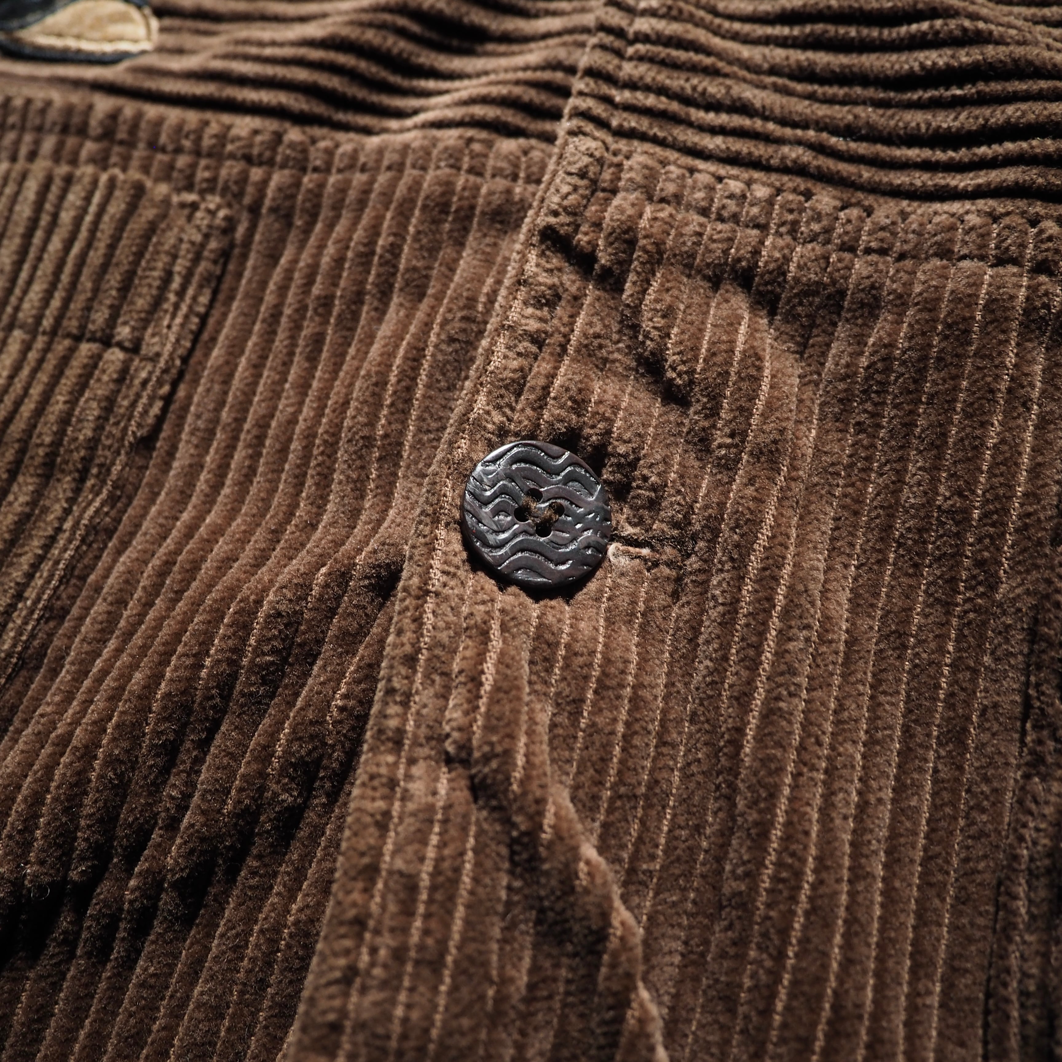 " HIPHOP Dream " Embbossed Dark Brown color Corduroy jacket