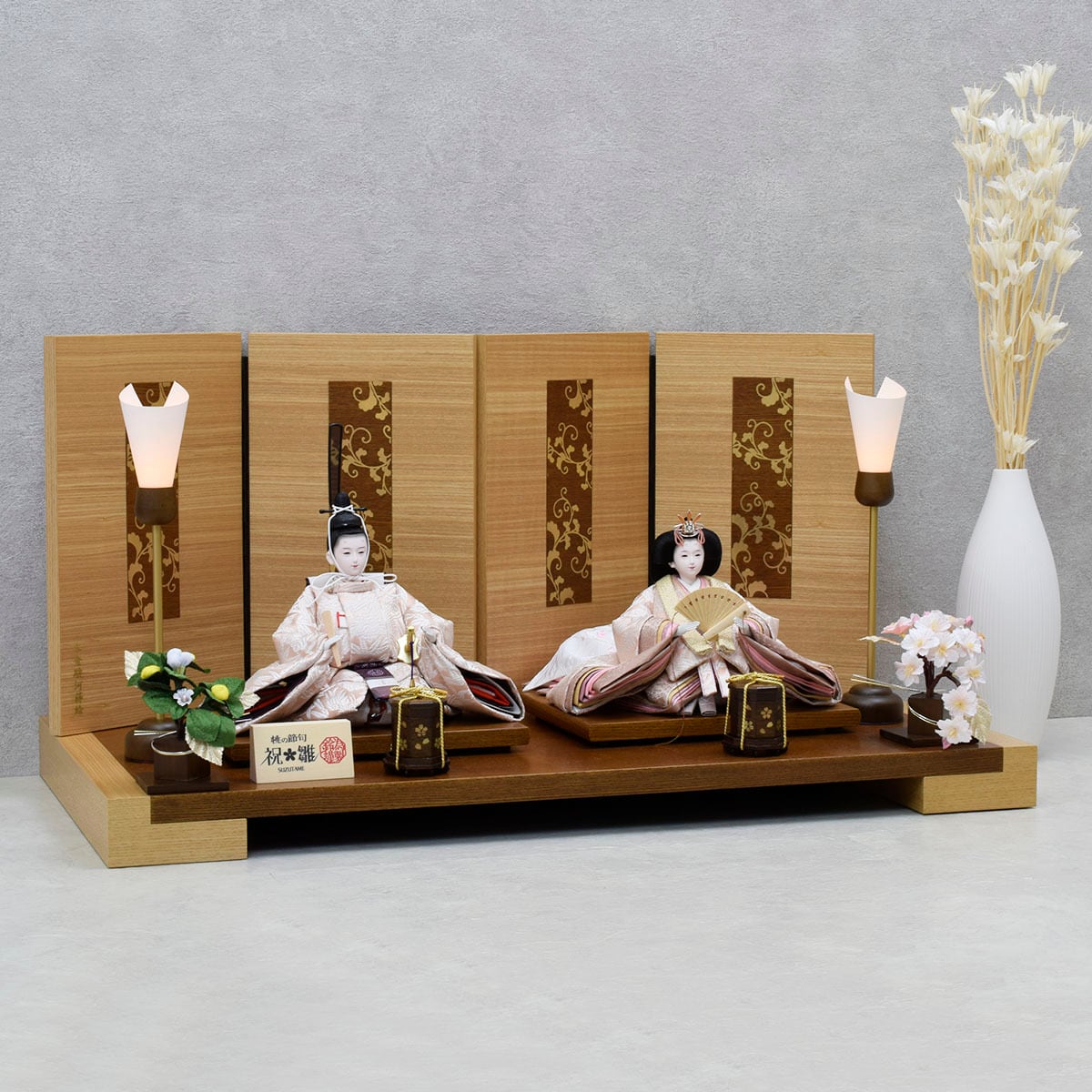 雛人形 親王飾り【和楽・桐竹鳳凰】おしゃれ｜モダン｜今どき