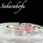 D046 レディース リング キャンディ ピンク 2連リング 指輪 シルバー