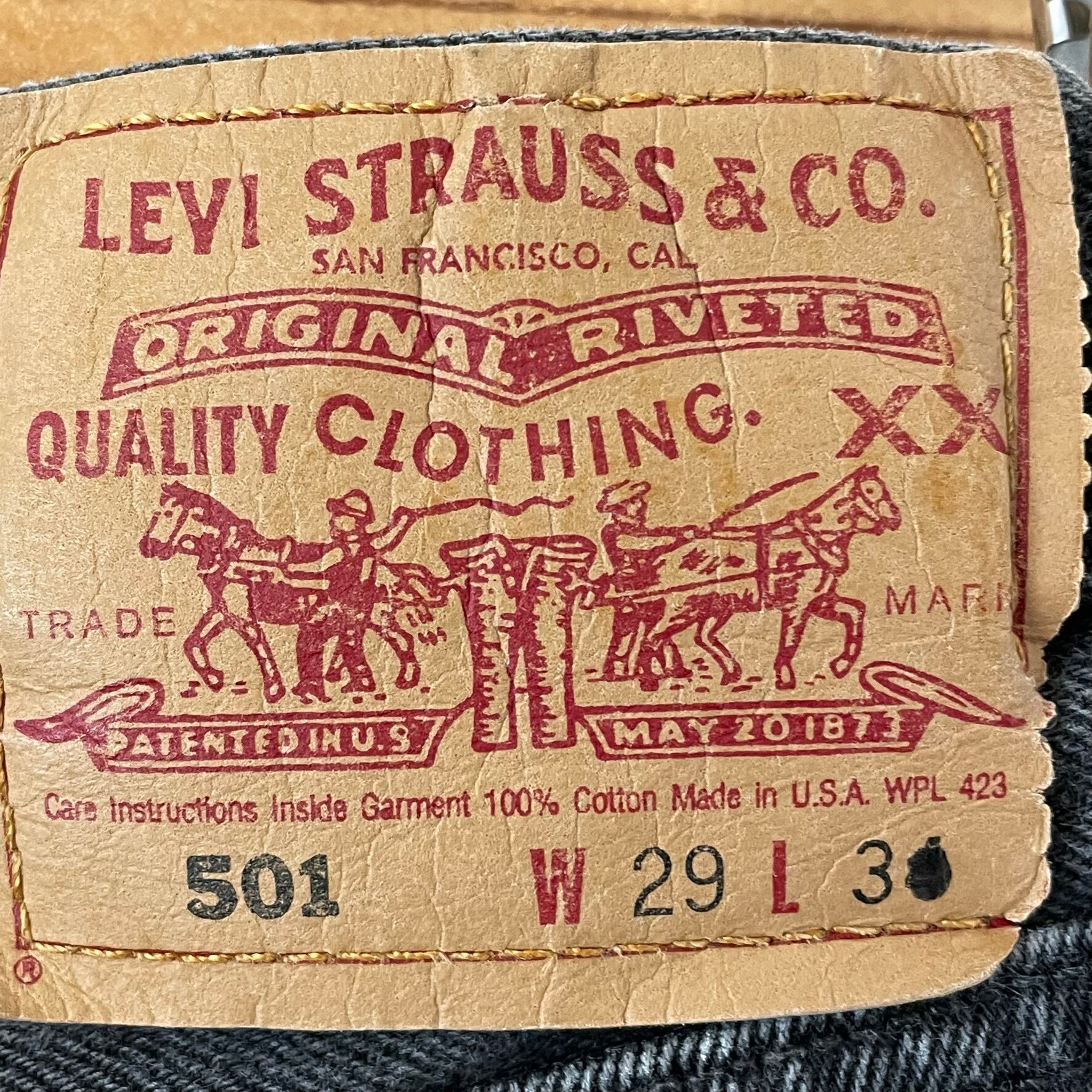 Levi's ブラックデニム ジーンズ ブランクタブ 30サイズ リーバイス