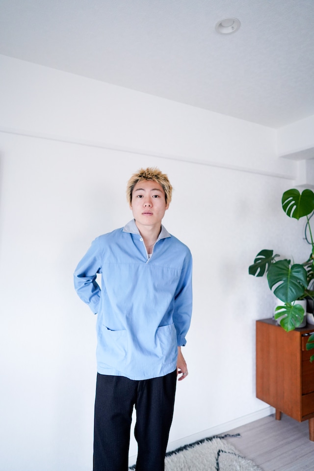 【1970-80s】"Rare Collar Pattern" Swedish Sleeping Shirt / 514