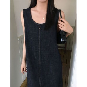 Denim Sleeveless One-piece 503218