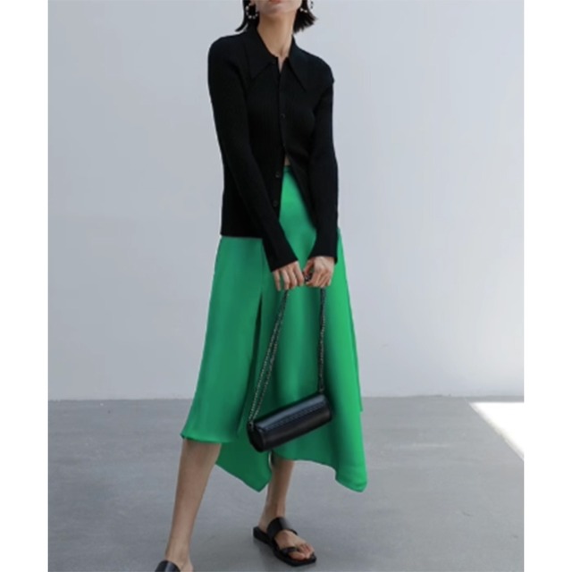 collared rib cardigan　10166