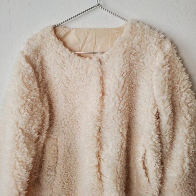【USED】ファーコート　ホワイト　Mサイズ　美品