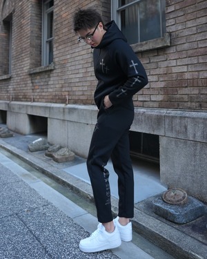 Cross Sweat Pants Black【BS25-002】