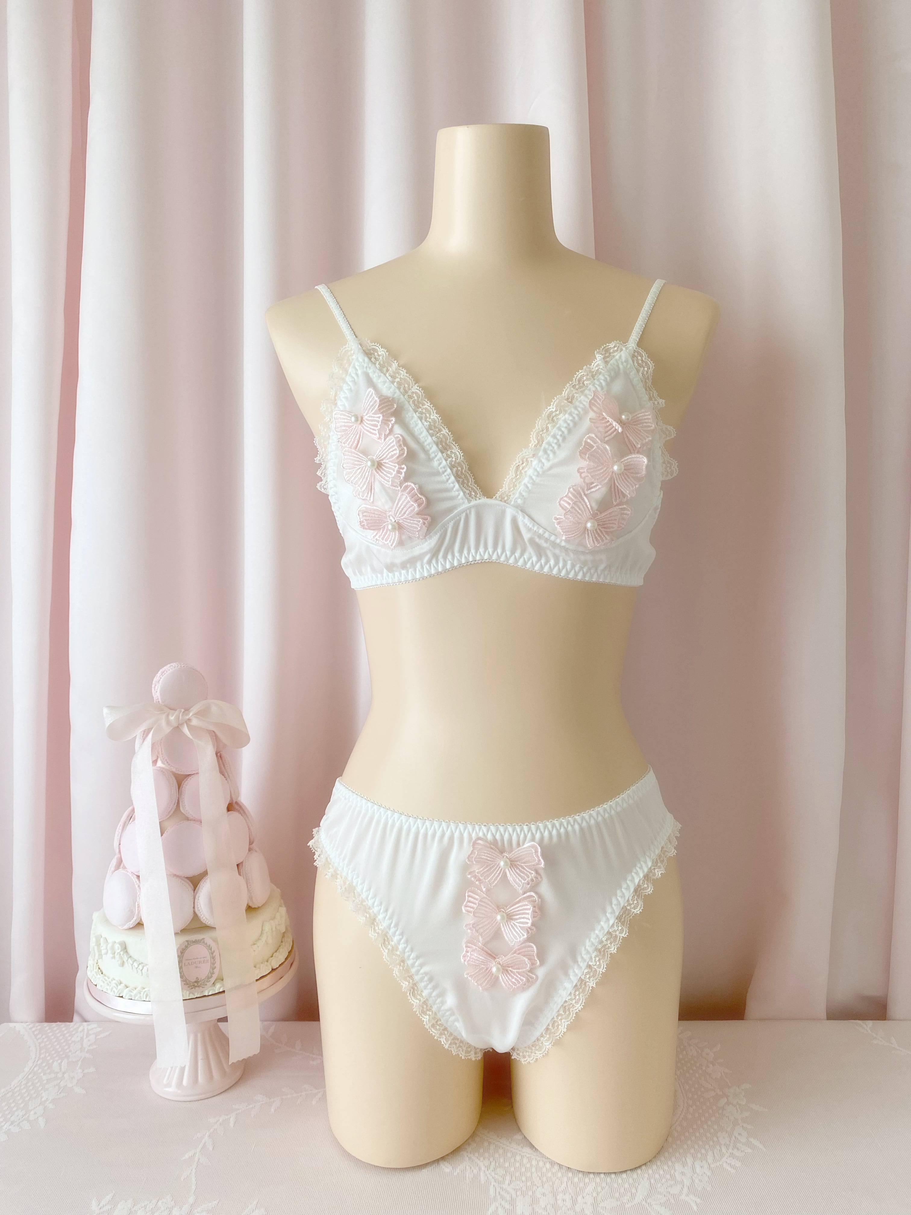 pink ruban lingerie set