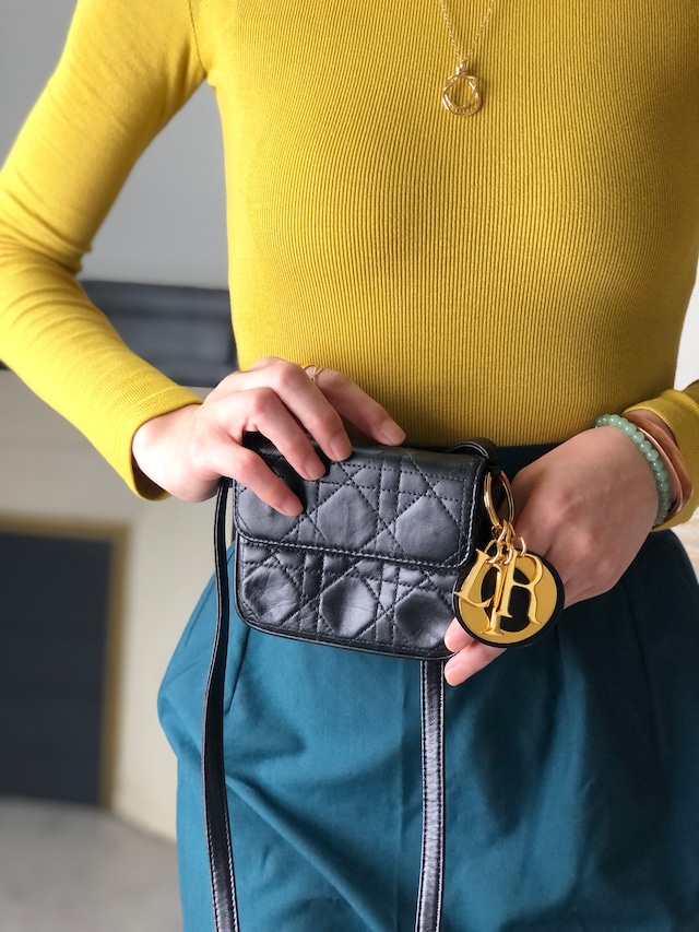 Christian Dior クリスチャン ディオール カナージュ レディディオール ショルダーバッグ ブラック レザー ミニバッグ vintage ヴィンテージ オールド mppar4