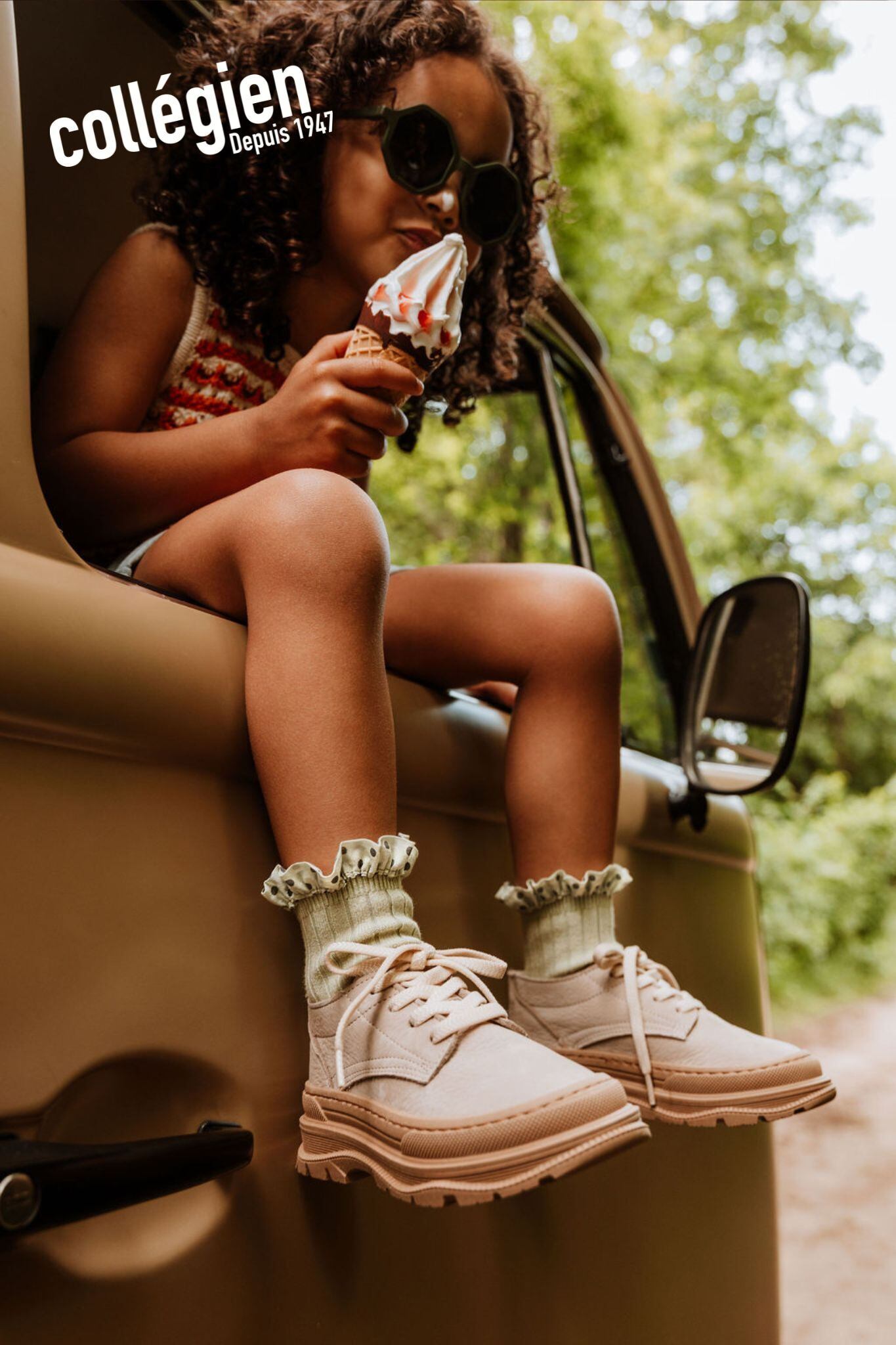 ラスト1点【collegien(コレジアン) Emilie  -Polka dots Ruffle Ankle Socks-】