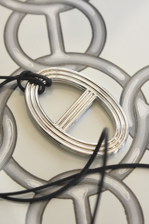 IORI/"HERMES" scarf ring necklace /925silver/Chaine d'Ancre