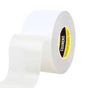 COUMENO ファブリックテープ両面、耐用テープ、超粘着透明、手ではがせる跡テープ、壁飾り、ラグ、服など ホワイト(長さ10m、幅40mm)