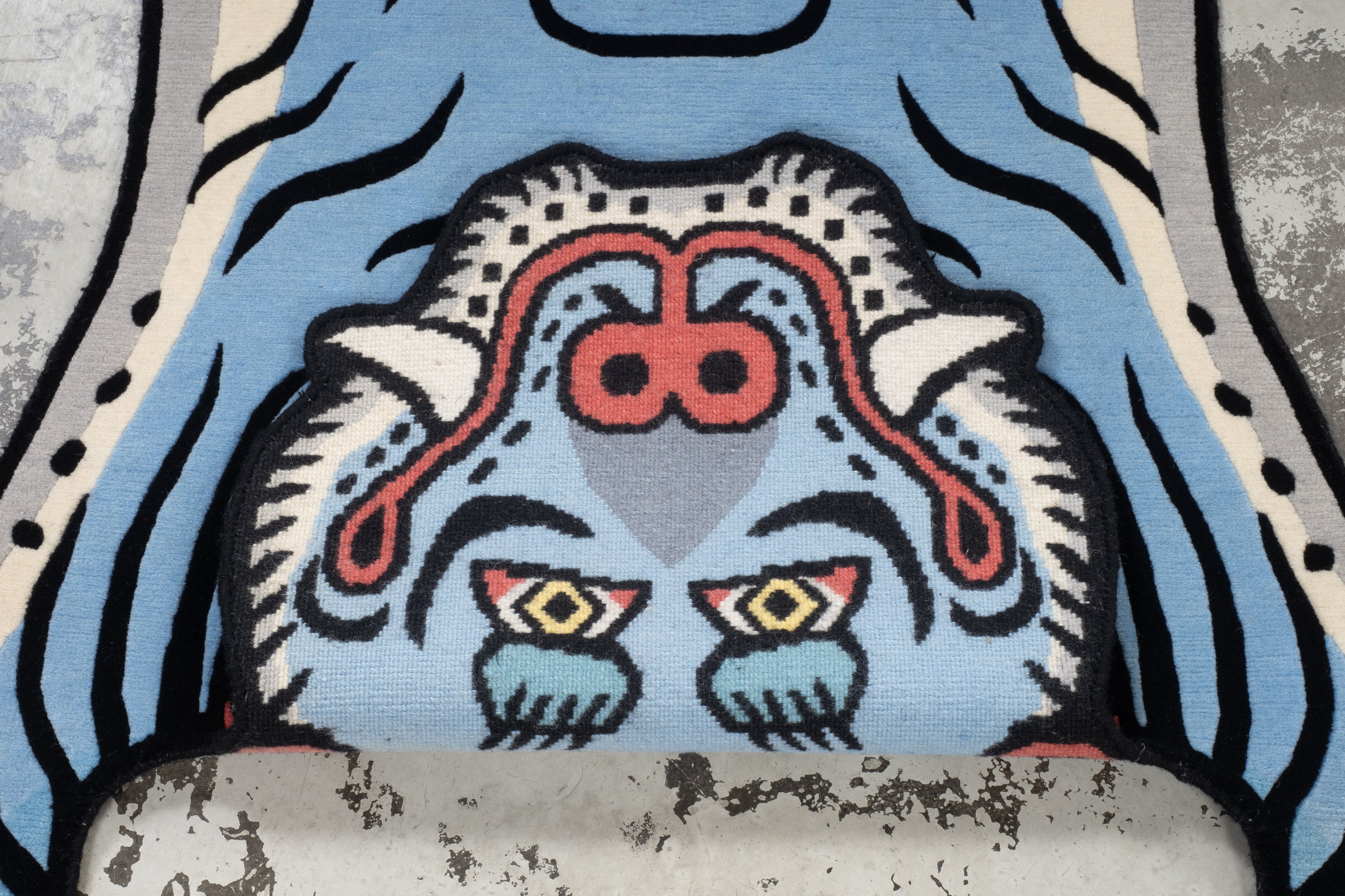 Tibetan Tiger Rug 《Lサイズ•ウール・オリジナル1•ブルー129