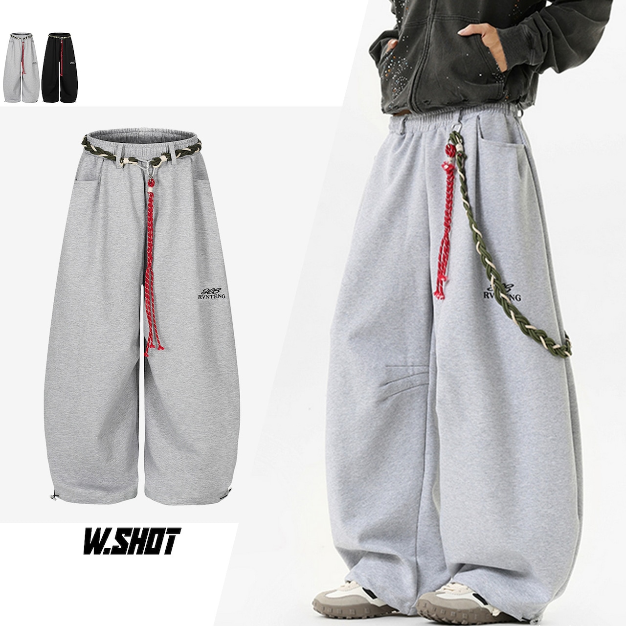 ストリート 迷彩ベルト スウェットパンツ P347