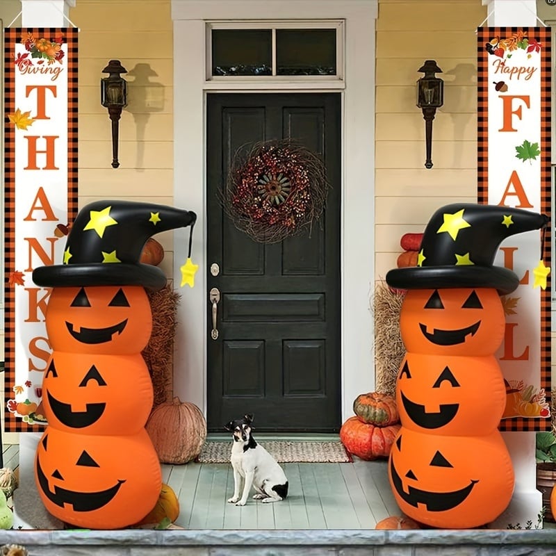 ハロウィン　カボチャ置物　かぼちゃ オブジェ　3段カボチャ　陶器　特大　大型 ハロウィン カボチャ置物 かぼちゃ オブジェ 3段カボチャ 陶器 特大