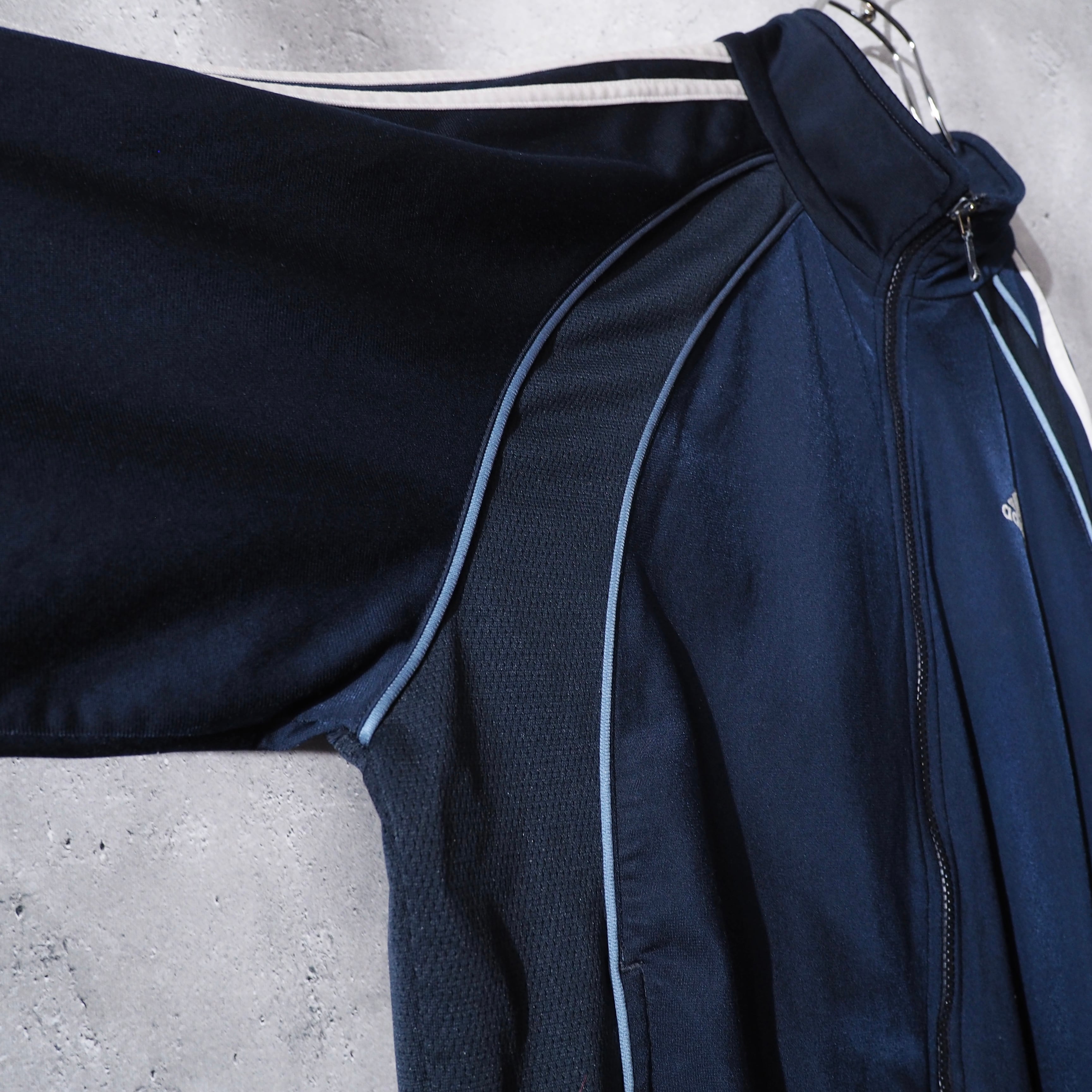 2000s " adidas " Odd Three Line Design Over Silhouette Track Jacket