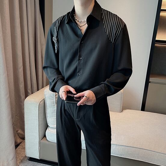 希少品　新品　変形アシンメトリーシャツ　アシメ　黒　ユニセックス　韓国　モード