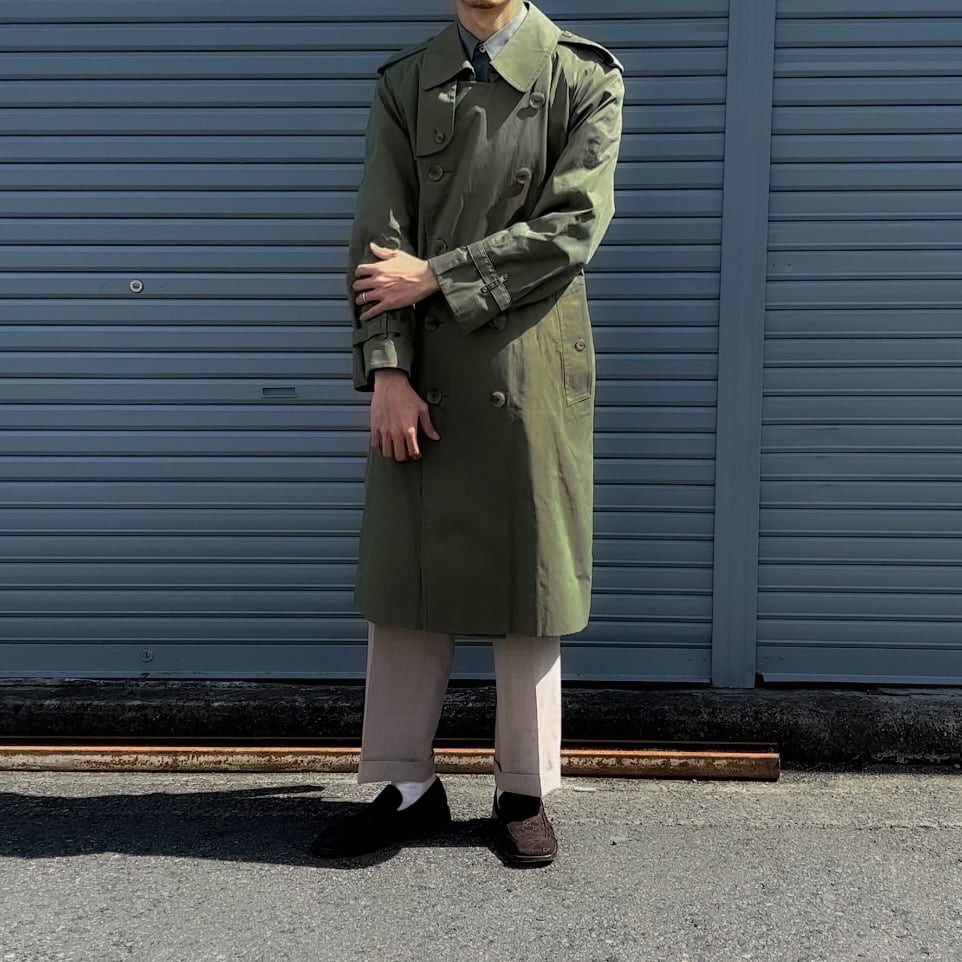 80-90s “BURBERRYS” trench coat cotton100% made in England 玉虫色 ...