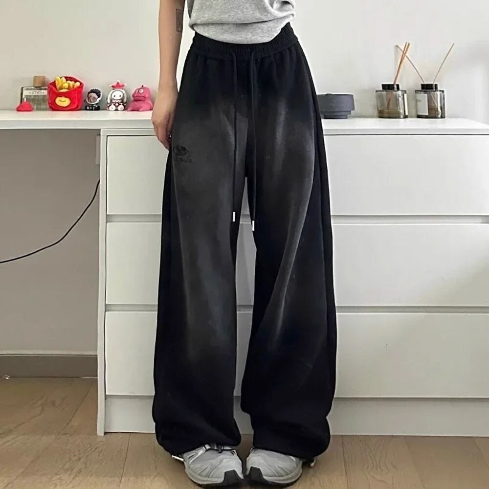 Qweek-女性の特大のバギースウェットパンツ,韓国のストリート Qweek-女性の特大のバギースウェットパンツ,韓国のストリート
